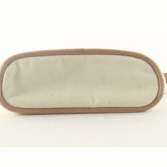 HERMES Ivory H Logo Bolide Cosmetic Case Canvas x Leather 1HER727K - Picture 4 of 12